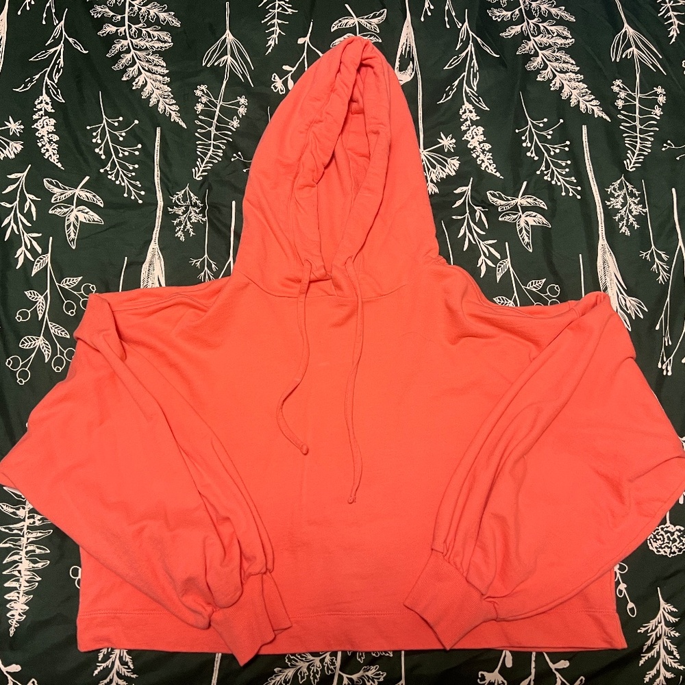 Zenana XL Women's Cropped Neon Pink Hoodie